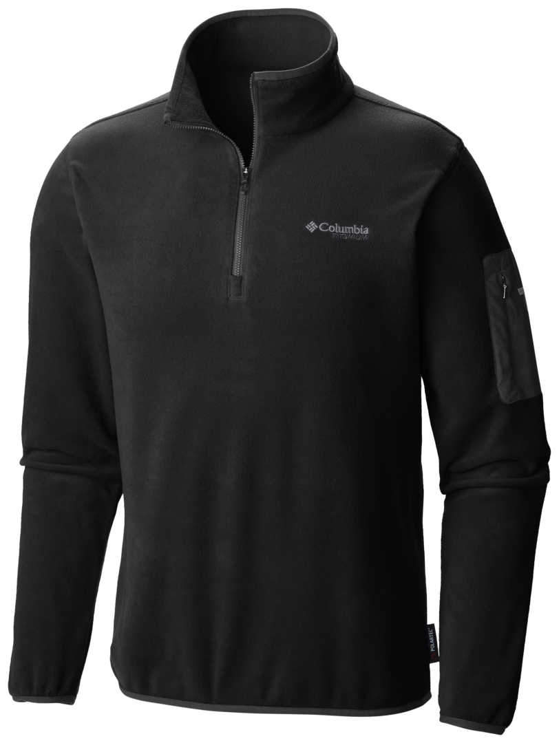 Columbia, Titan Pass 1.0, Half Zip, Sports Men Synthetic Pullover, Black, M