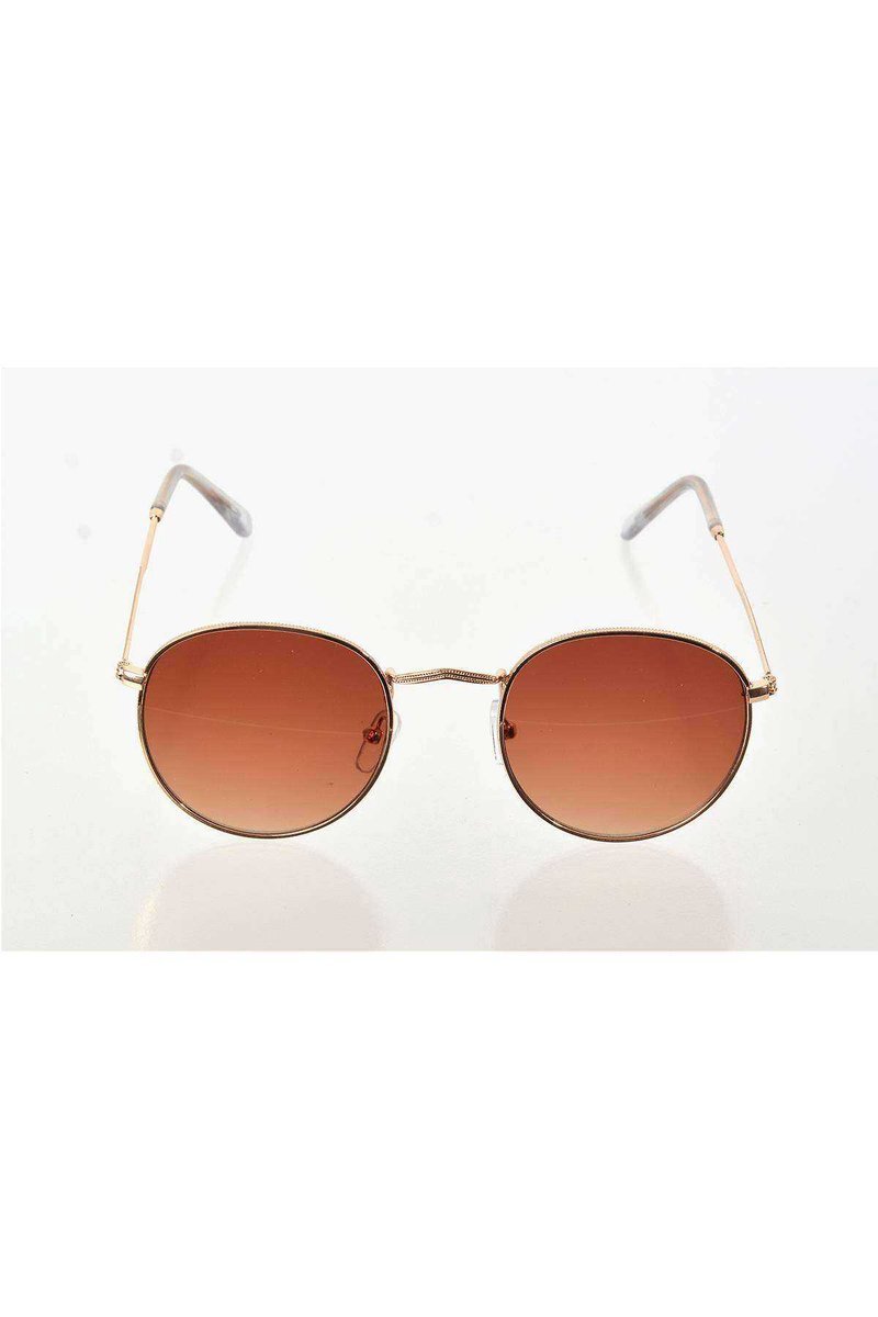 Sarı Metal Çerçeve Güneş Gözlüğü - Moda Gözlük