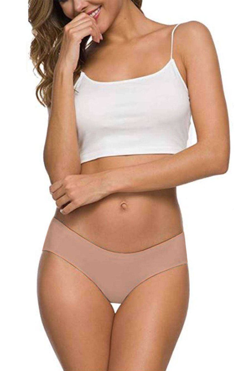 3 Adet Kadın Dikişsiz Lazer Kesim Esnek İz yapmayan Külot Ten mudanis