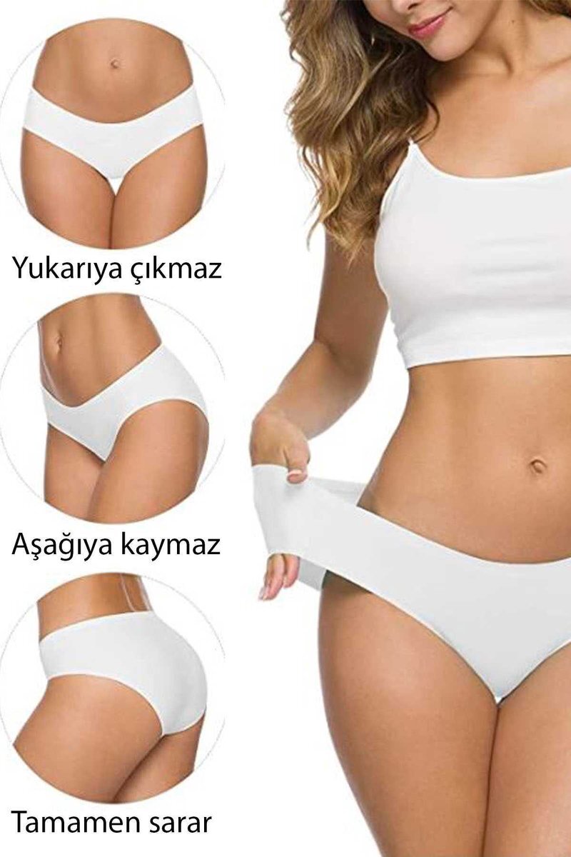 3 Adet Kadın Dikişsiz Lazer Kesim Esnek İz yapmayan Külot S7