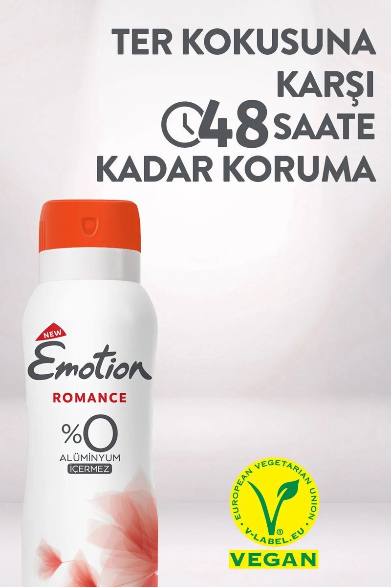 Emotion Romance Kadın Vegan Deodorant 150 Ml Hızlı Kurur, Leke Bırakmaz